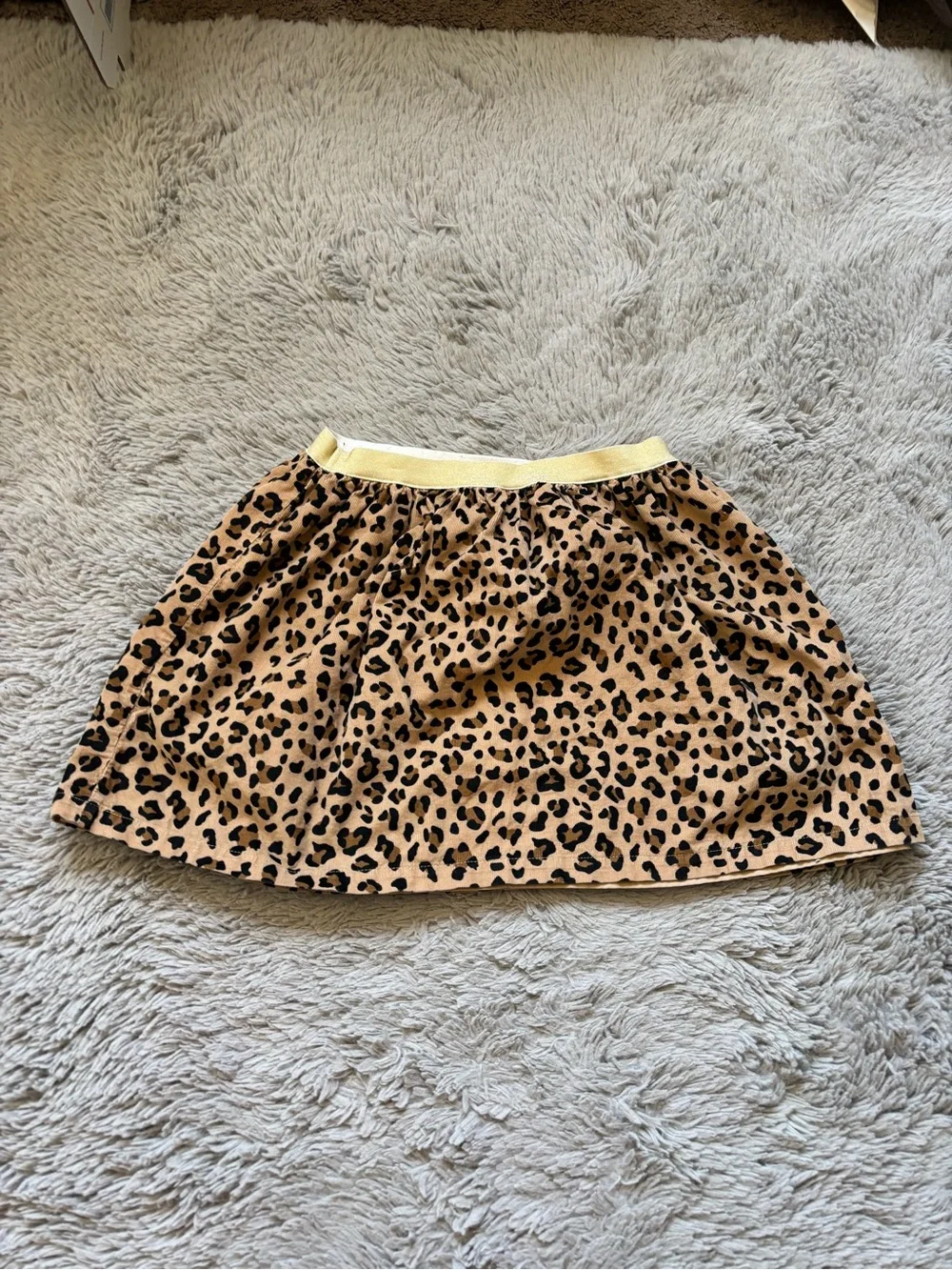 Carter's Girls Leopard Print Skater Skirt with Yellow gold Waistband size 10/12